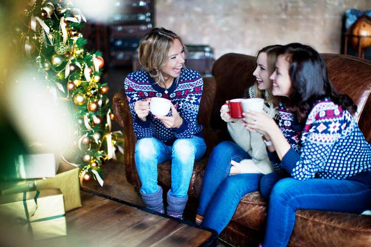 Group of people celebrating Christmas