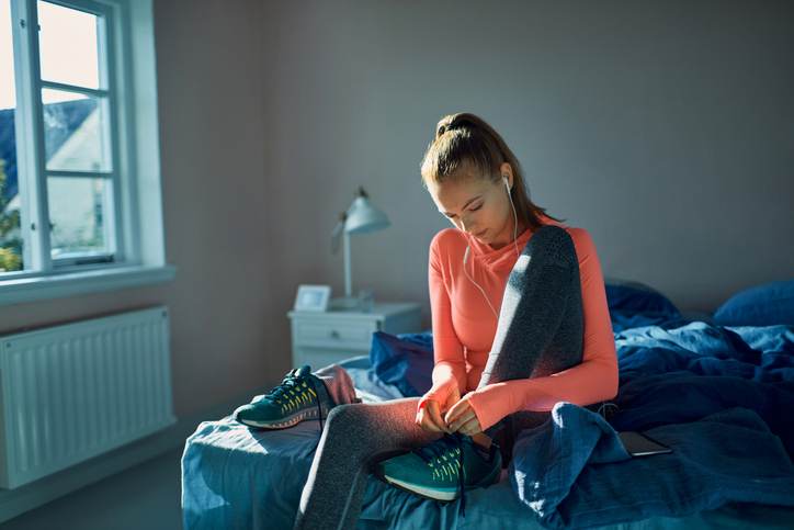 Woman getting ready for a workout